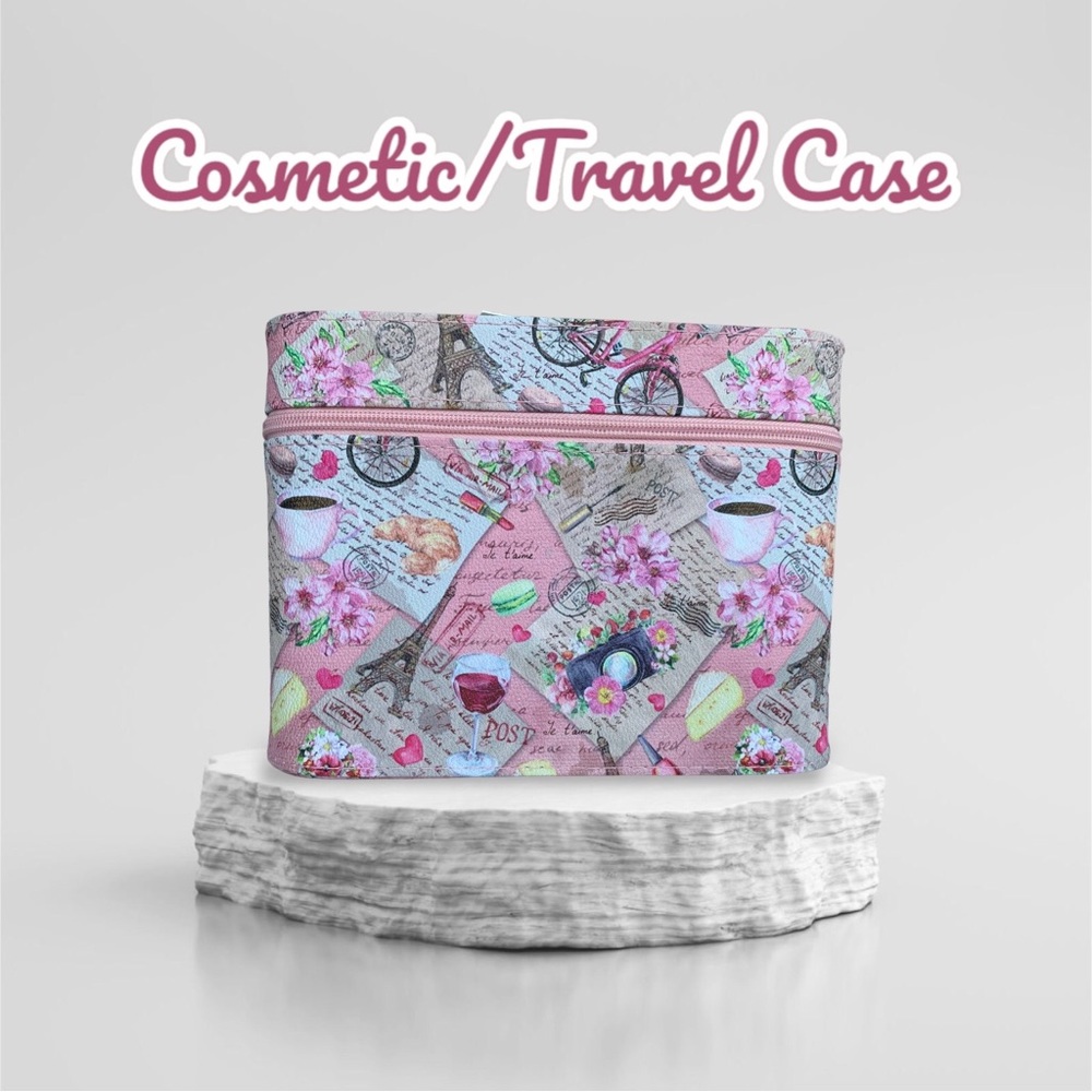 NWT— Paris Themed Cosmetics/Travel (Train) Case